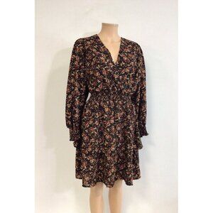 Boho Dark Florals Dress Womens 1X